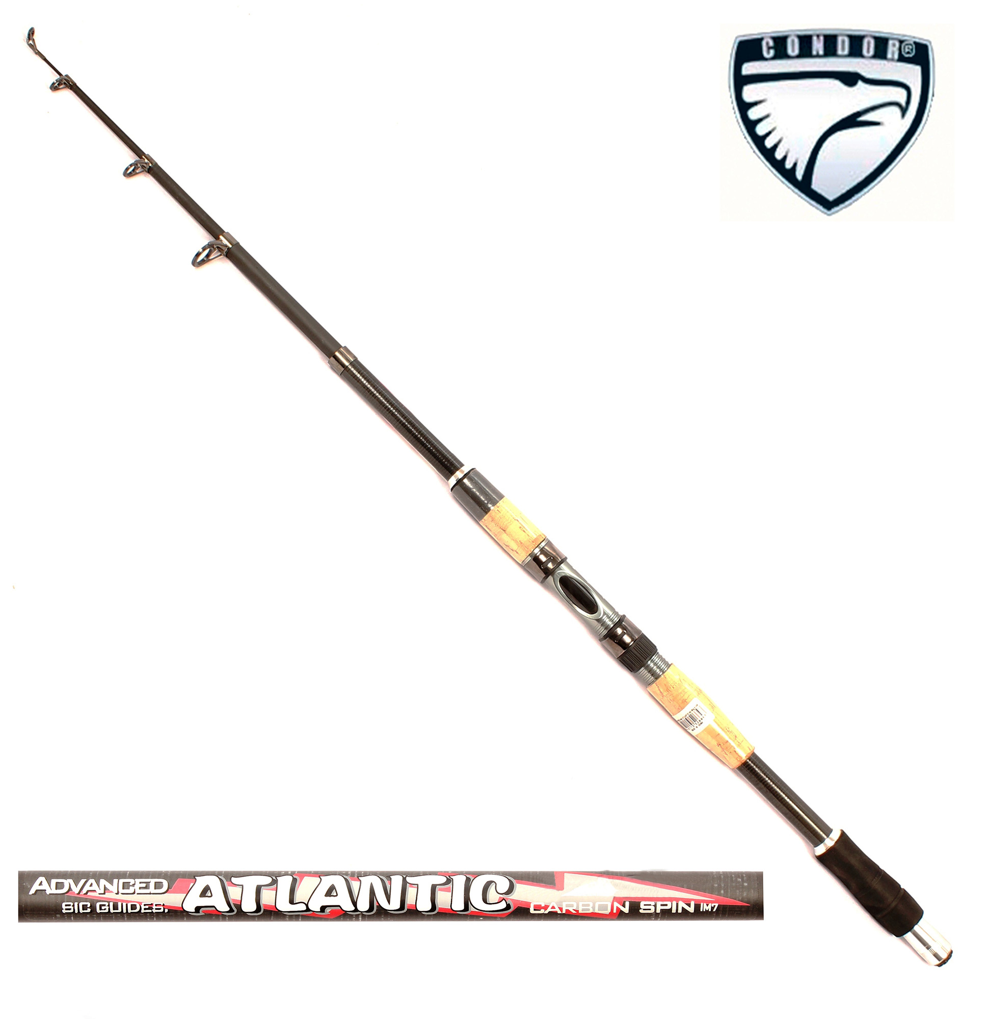Спиннинг Condor Atlantic длина 2,70 м, тест 20-60 гр, carbon, телескопический