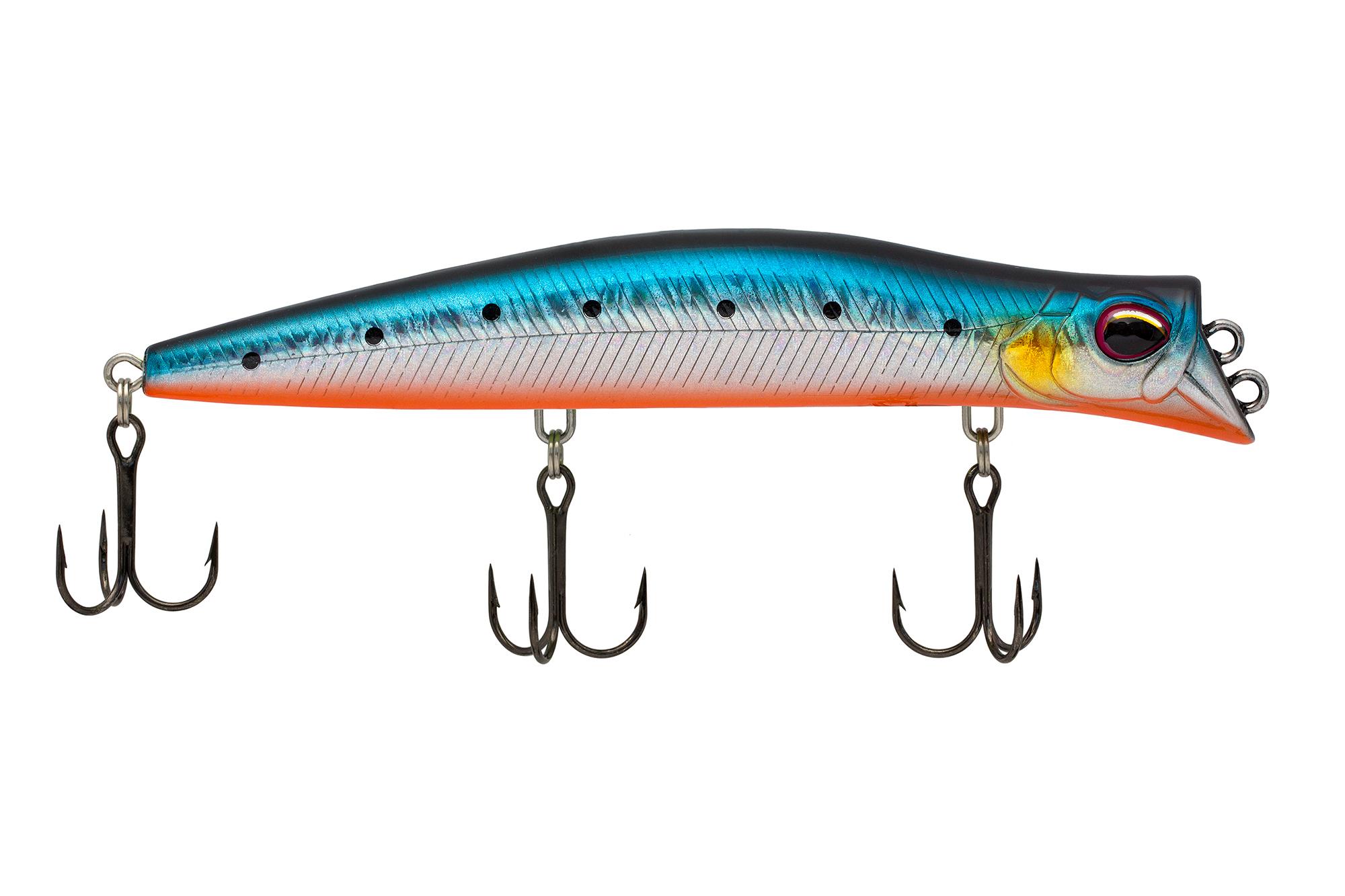 Воблер KYODA POCKY MINNOW-130F, длина 130 мм, вес 17,5  гр, цвет P1043 заглубление 0,1 - 0,2 м.