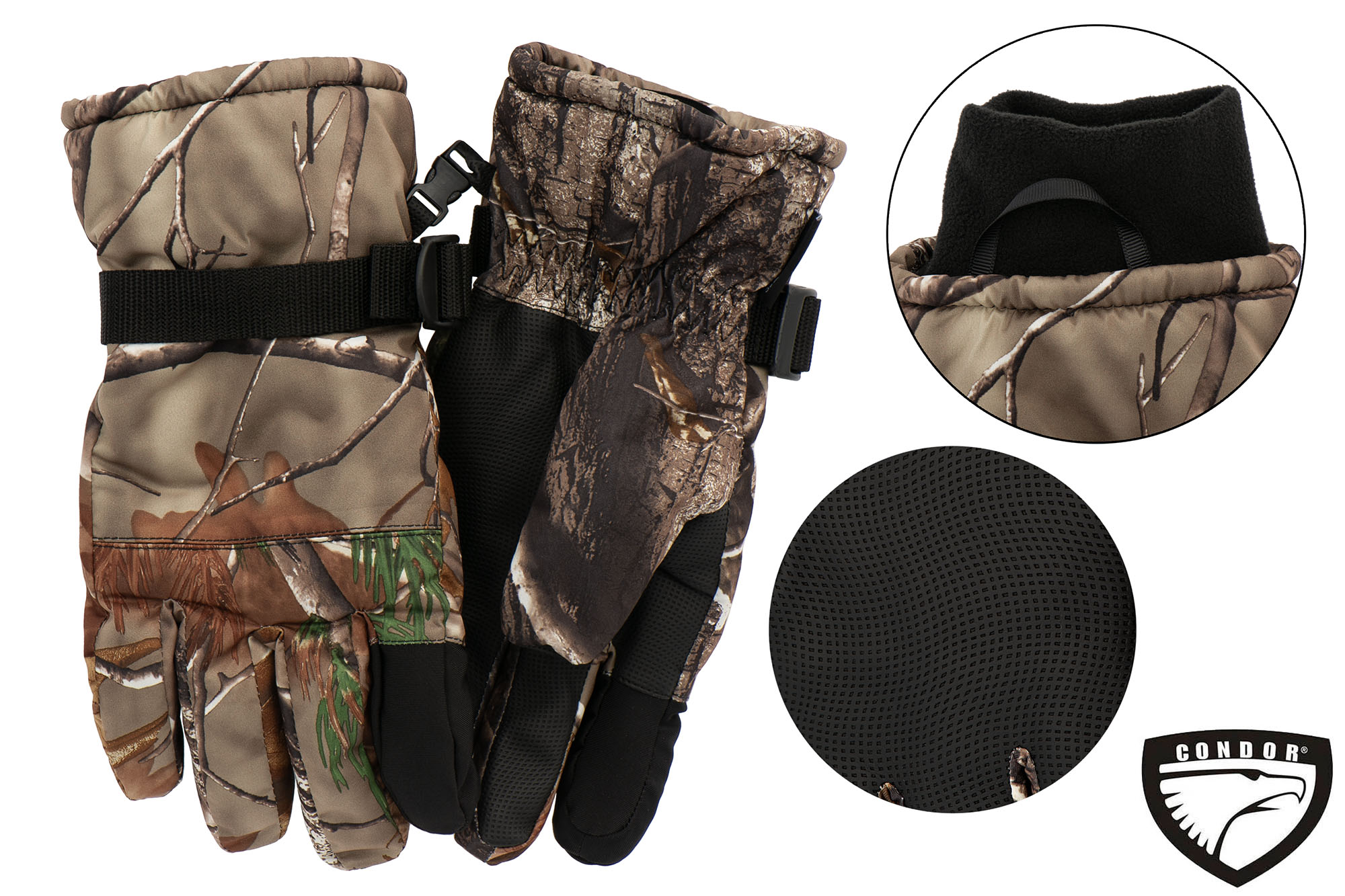 Перчатки зимние (охотничьи, прорезиненная накладка)