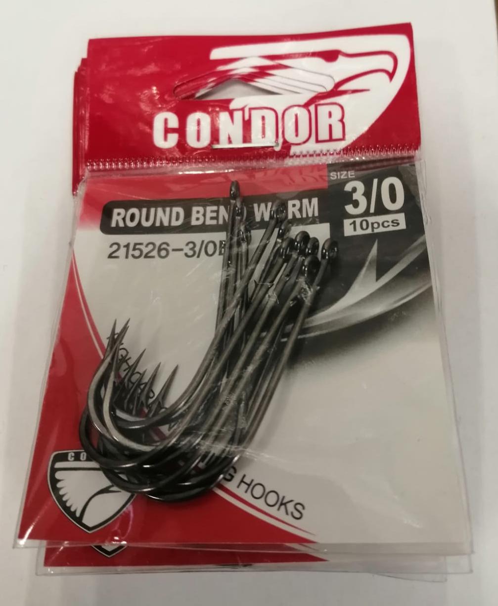 Крючок Condor Round Bend Worm, №3/0 BN (50 шт./упак.) Корея