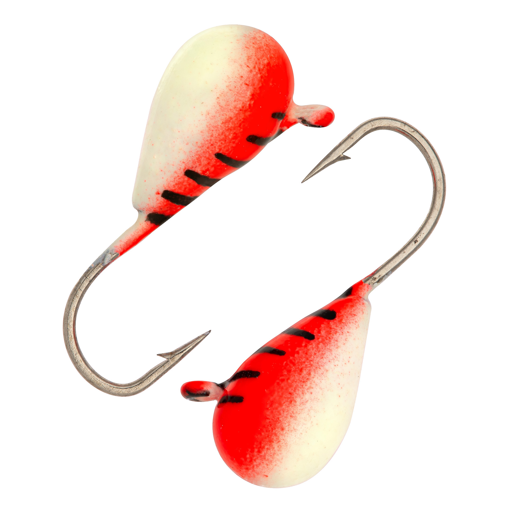 Капля с ушком d 3,0 мм, вес 0.5 гр, окраска фосфор+красная с полосками /10 шт/