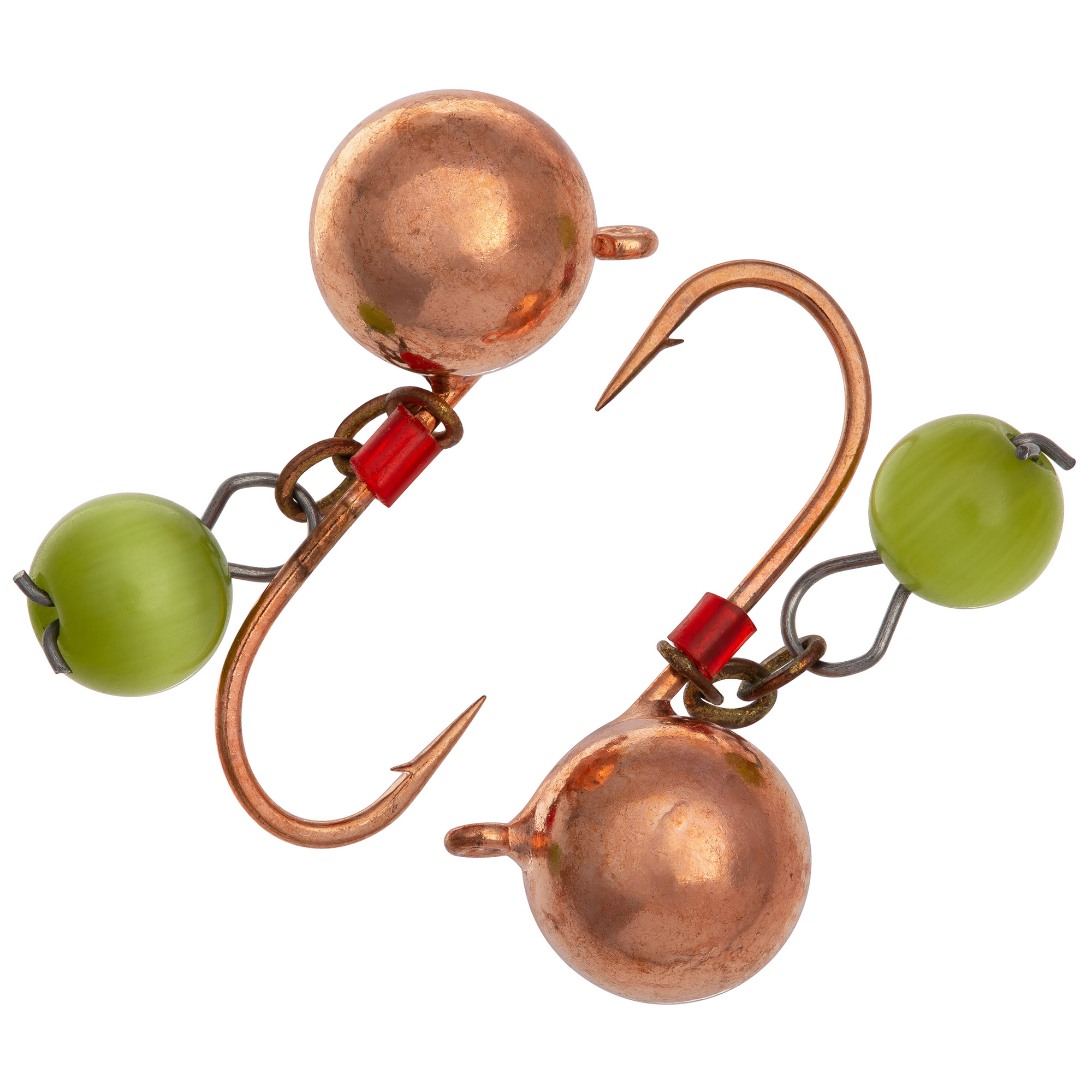 Дробинка с ушком d 5,0 мм, вес 1,15 гр, безмотылка, медь Кошачий глаз /10 шт/