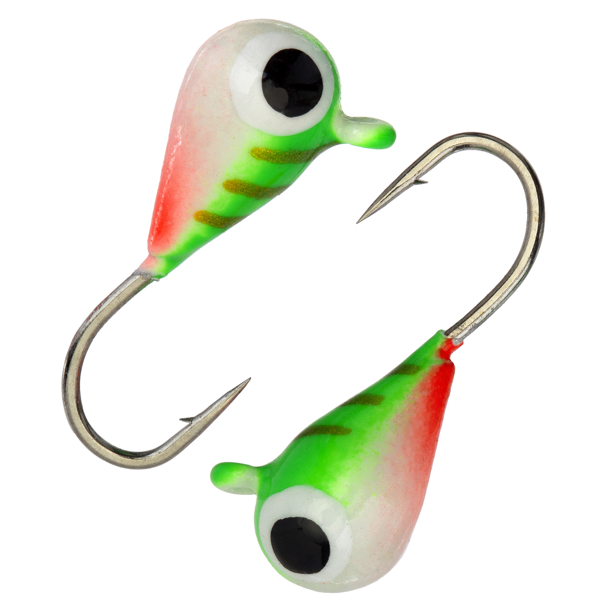 Капля с ушком d 3,0 мм, вес 0,5 гр, окраска малек салатовая-белая+красная с золот. полосками /10 шт/