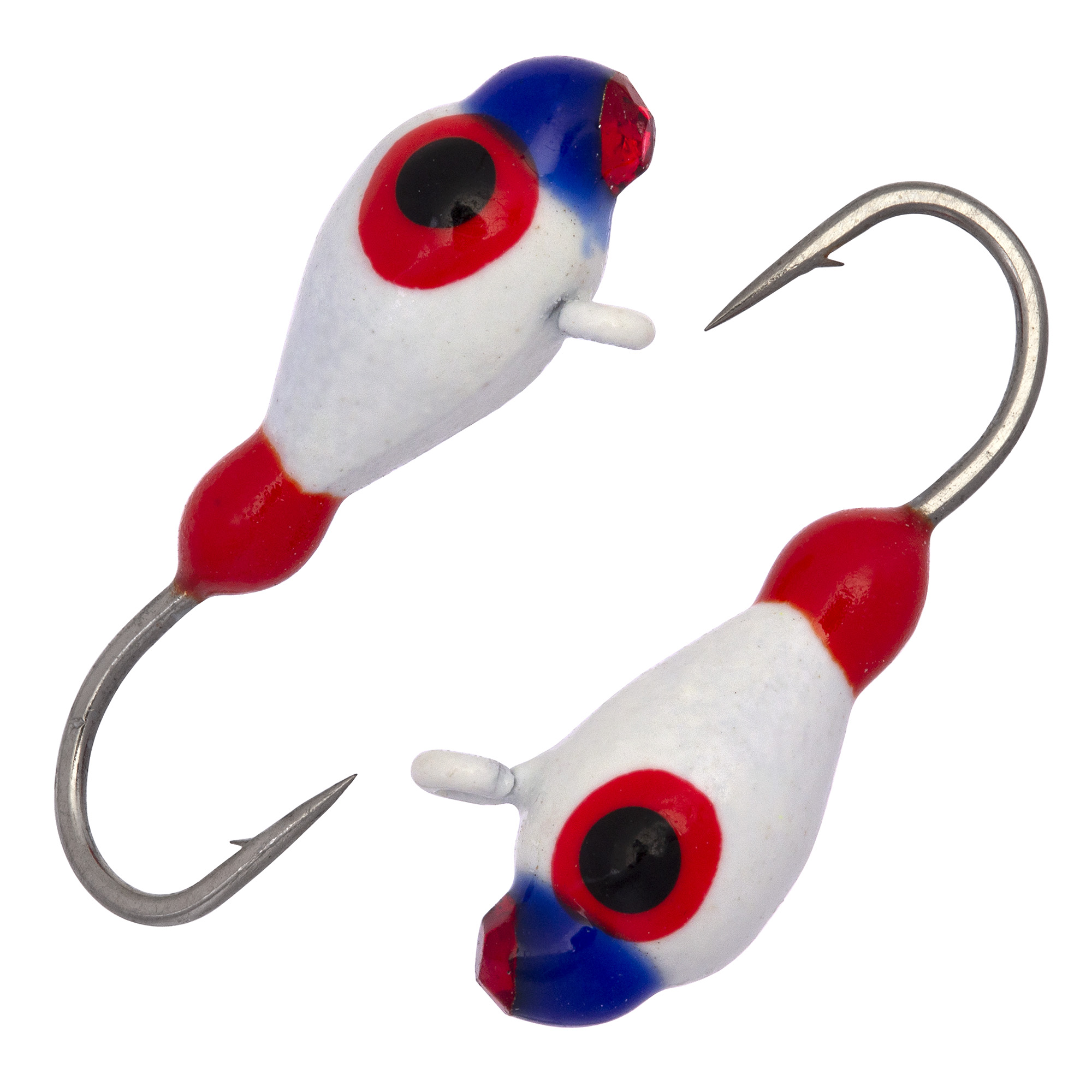 Капля с ушком d 4  мм, вес1,04 гр, обмазка с камнем малек белый /10 шт/