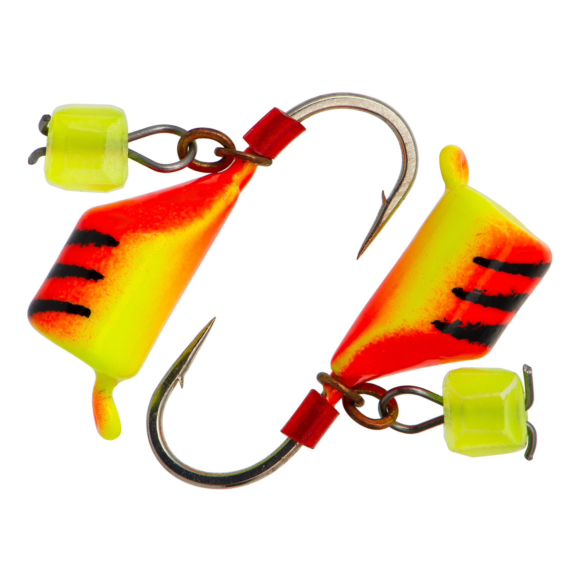 Безмотылка Столбик с сыр.куб. d 2,0 мм, вес 0,29 гр, красный с полосками желтый/10 шт/