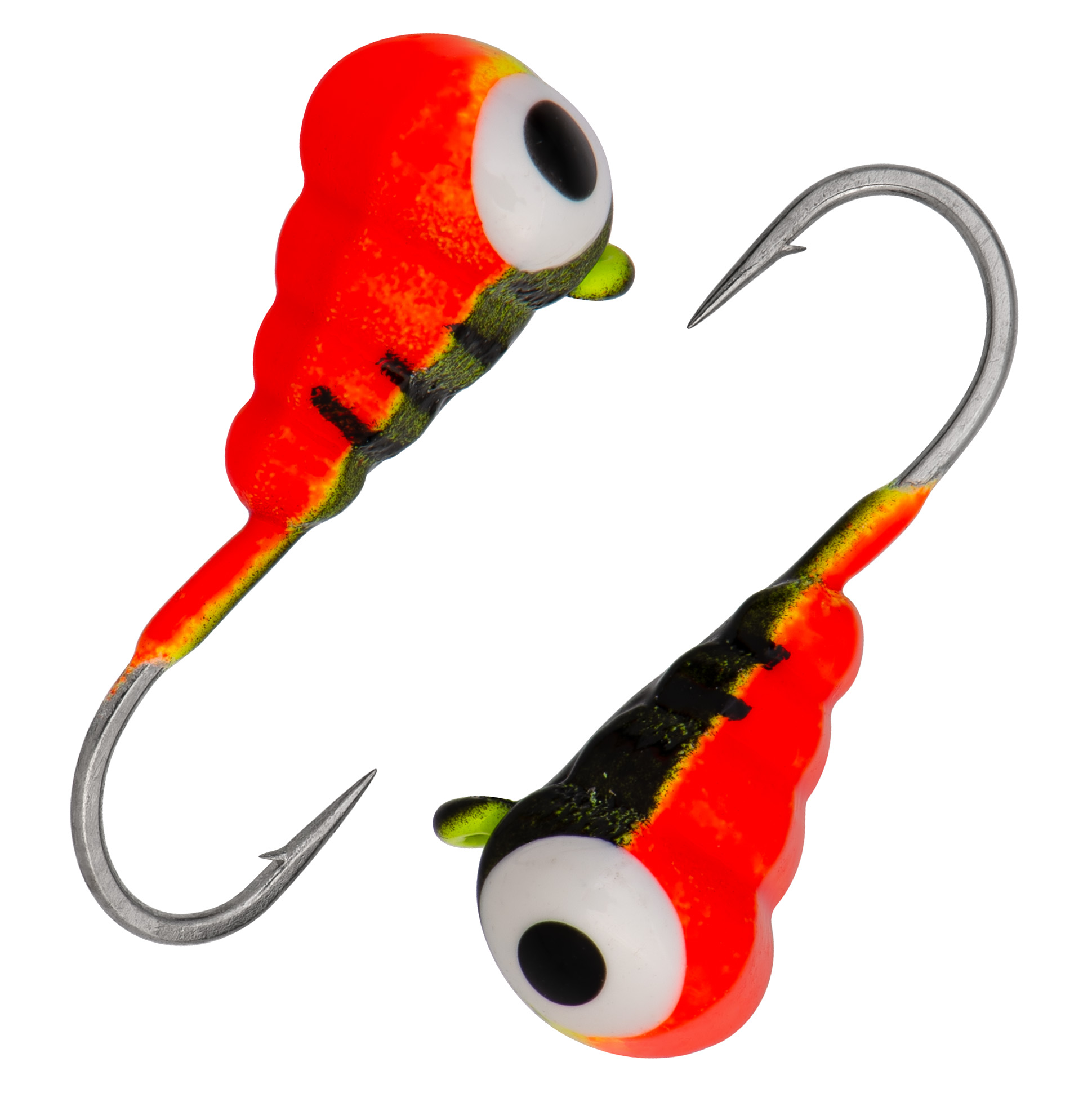 Капля-гусеница гранёная с ушком d 4,0 мм, вес 0,87 гр, черно оранж с глазом /10 шт/