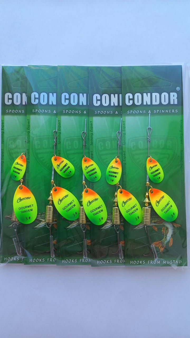 Блесна вращающаяся Condor Gourmet Tandem размер 3, вес 8,0 гр, цвет CB01 (5шт)
