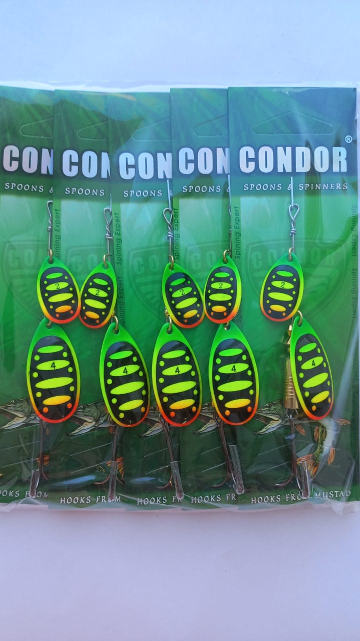 Блесна вращающаяся Condor Gourmet Tandem размер 4, вес 10,0 гр, цвет B13 (5шт) Блесна вращающаяся Condor Gourmet Tandem размер 4, вес 10,0 гр, цвет B13 (5шт)