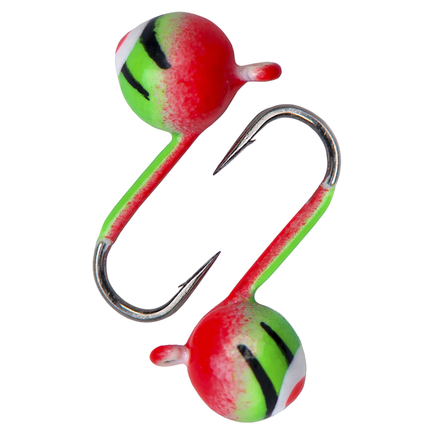 Дробинка с ушком d 7,0 мм, вес 3.3 гр, окраска салатовый с полосками красный с глазком /10 шт/