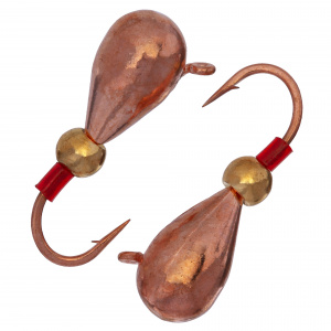 Капля с ушком d 3,0 мм, безмотылка, вес 0,45 гр, медь Латунный шарик /10 шт/