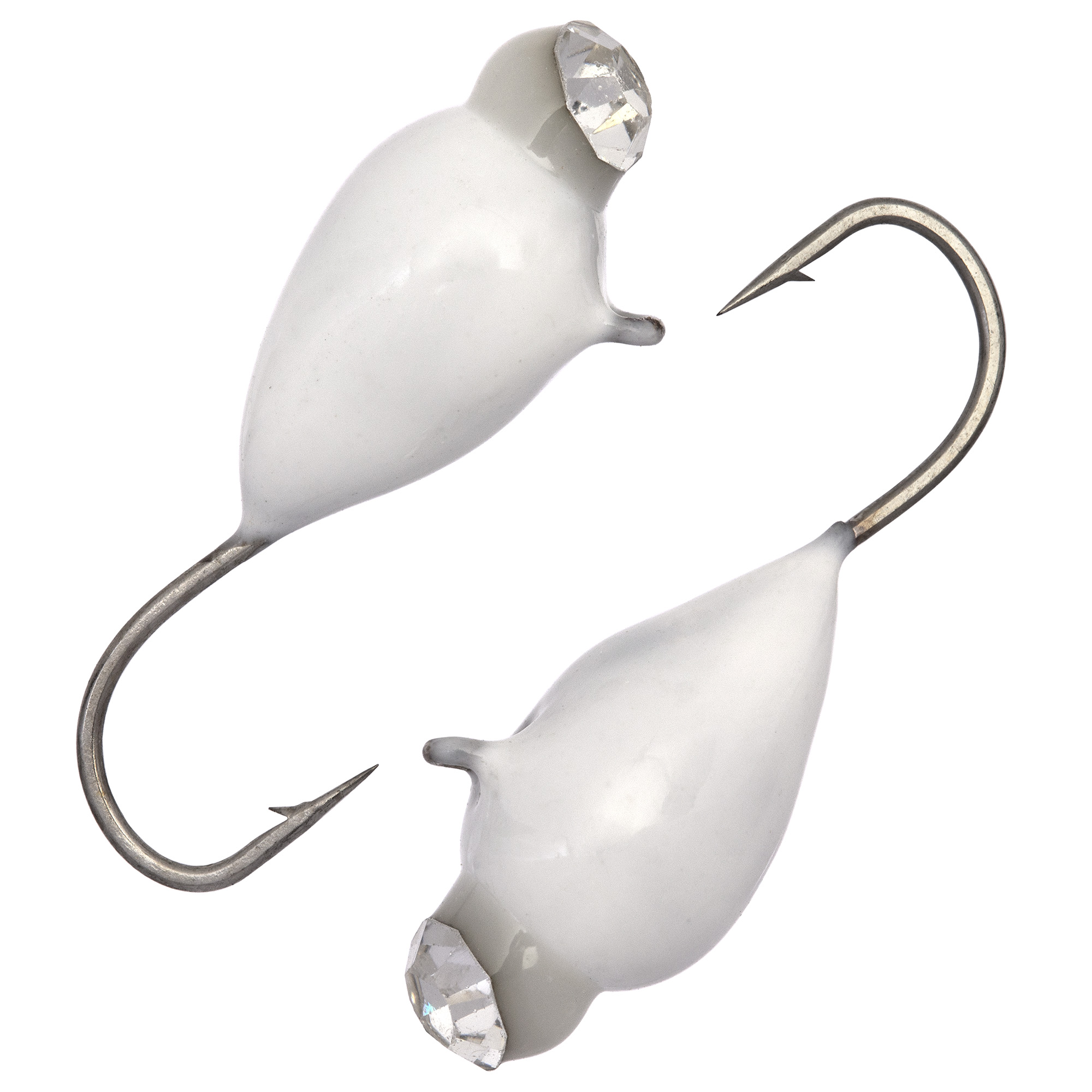 Капля с ушком d 3,0 мм, вес 0,5 гр, обмазка с камнем белая /10 шт/