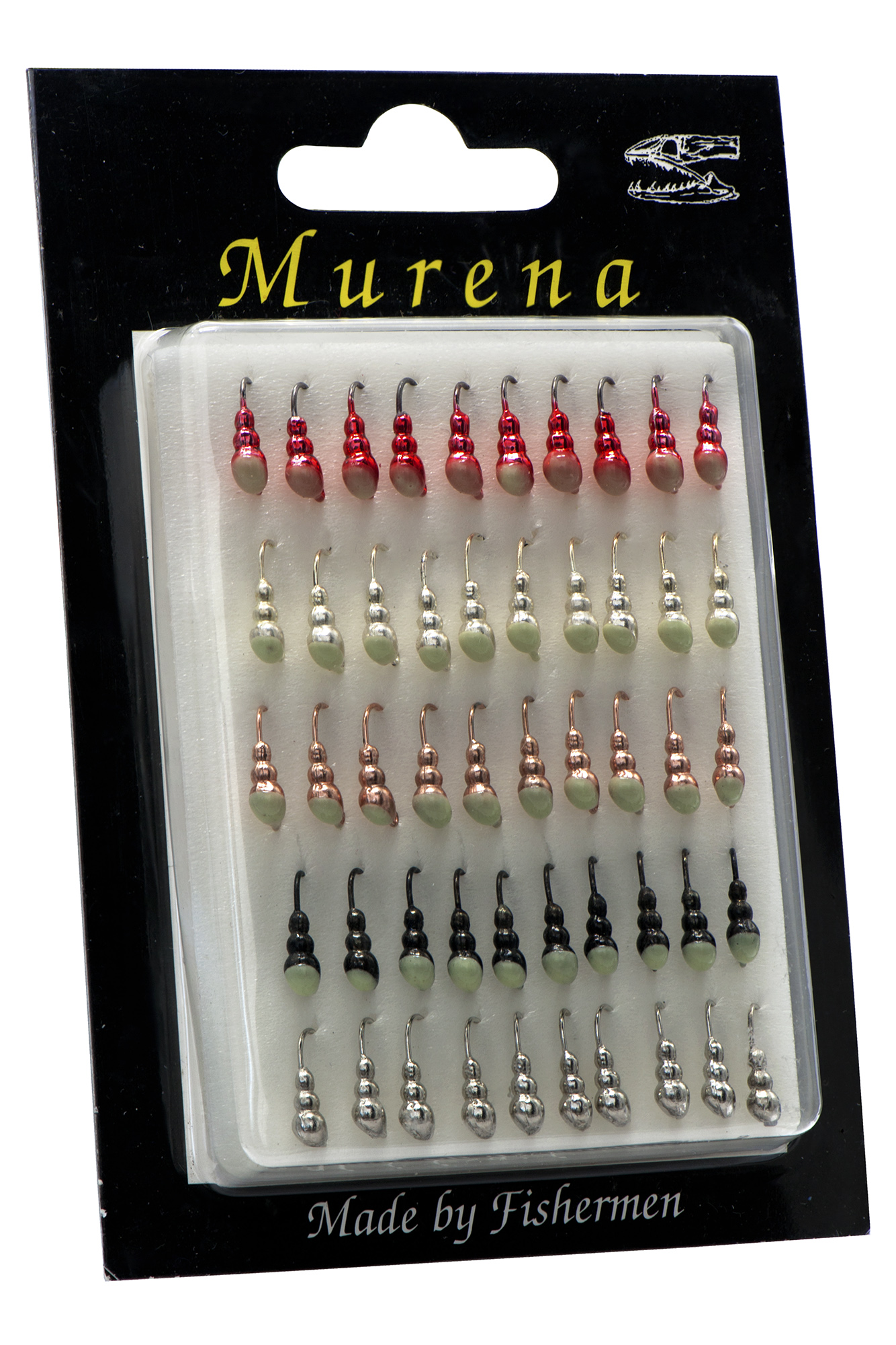 Мормышка особая муравей с ушком диам.  7/2 с фосф. пяткой набор (уп.50шт)