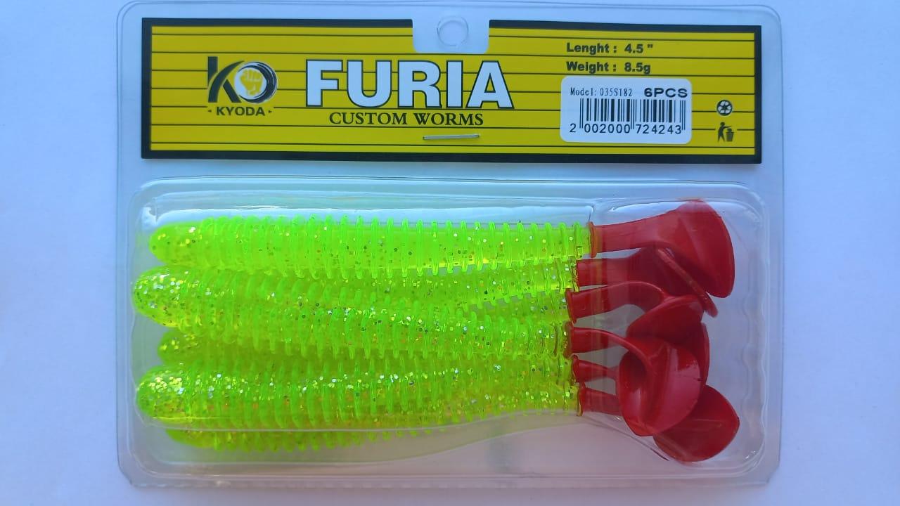 Виброхвост KYODA FURIA FA4,5, размер 11,4 см, цвет S182 (6 штук)