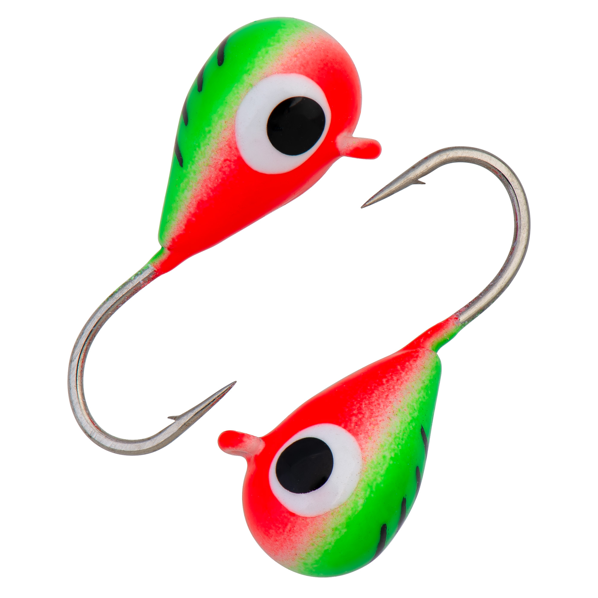 Капля с ушком d 3,0 мм, вес 0.5 гр, окраска малек, салатовый-красный с черными полосками/10 шт/