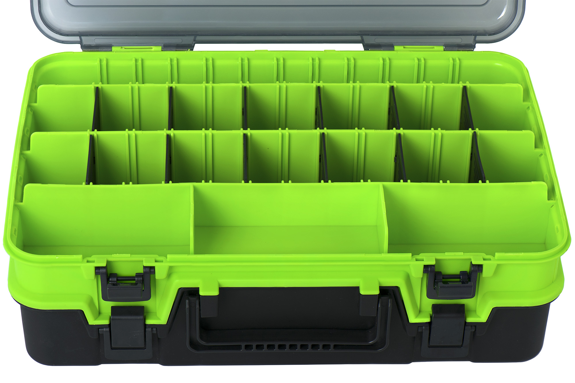 Кейс двойной для рыболовных принадлежностей чёрно-жёлтый (380*270*115 мм) Кейс двойной для рыболовных принадлежностей чёрно-жёлтый (380*270*115 мм)