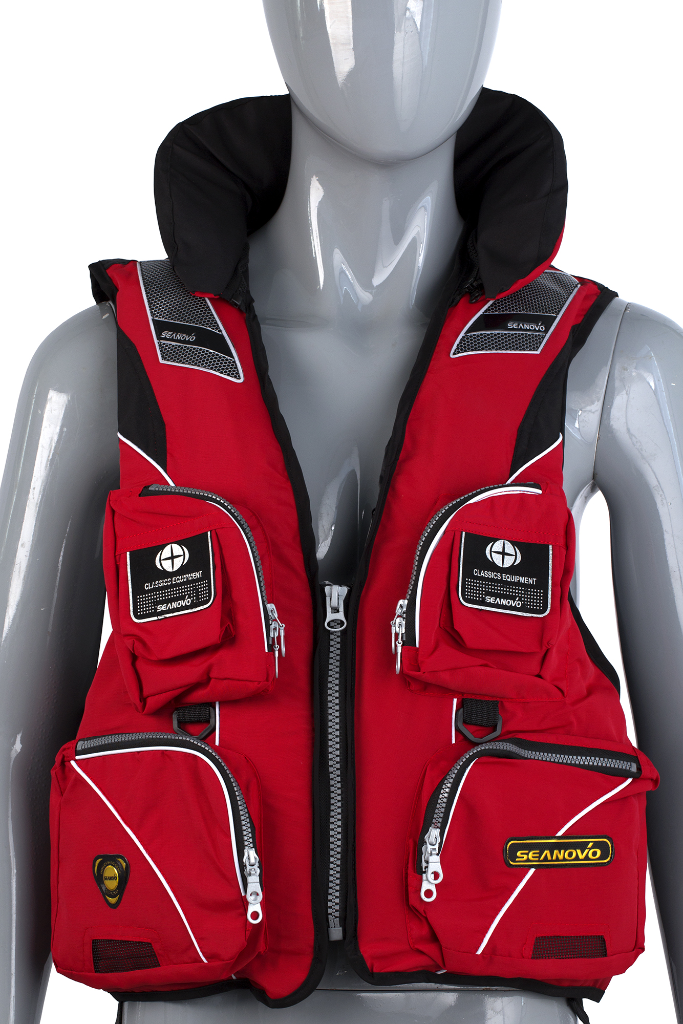 Жилет страховочный "SJ11", красный, накладные карманы, р-р XXXL Жилет страховочный "SJ11", красный, накладные карманы, р-р XXXL