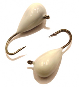 Капля с ушком d 5,0 мм, вес 1,8 гр, обмазка с камнем белая /10 шт/