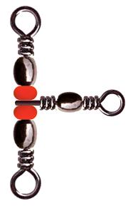 Вертлюг тройной с бус. 90 град. Barrel Triple Swivels Style, цвет Black Nikel, размер 4x6, (25шт.)